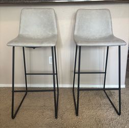 Modern Gray Counter Height Stools (Set of 2)