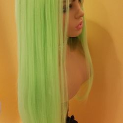 Lace Front Wig Green Straight BRAND NEW