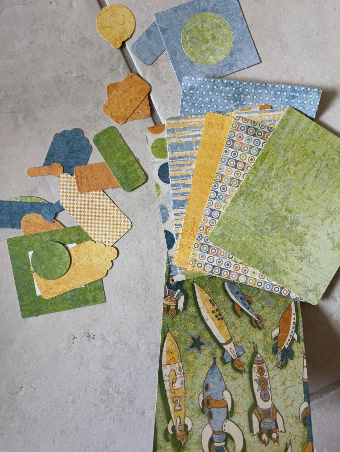 cute & colorful vintage patterned cardstock scrapbook paper books/clippings! double-sided