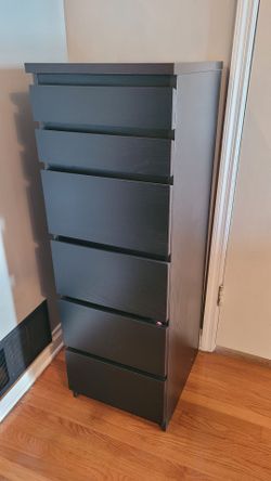 Modern 6-drawer tall dresser with jewelry box top