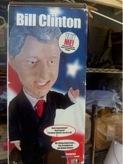 Gemmy Bill Clinton Animated Talking Figure in Box, Politics, 2004 (Try Me)
