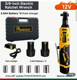 Electric Ratchet Wrench With Two Batteries