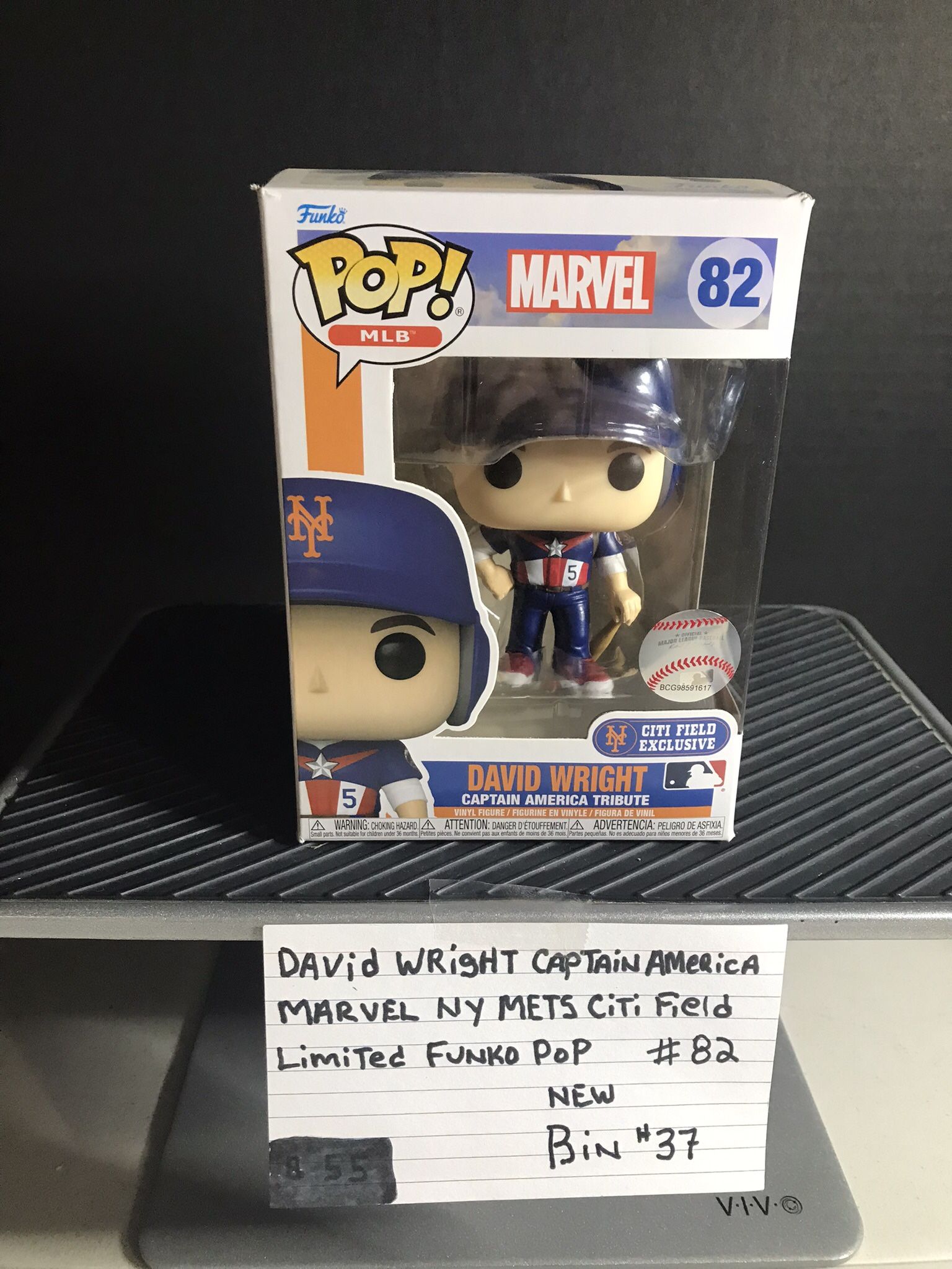 David Wright Captain America Marvel New York Mets Citi Field Limited Funko Pop Number 82