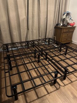 Black Metal Platform King Bed Frame