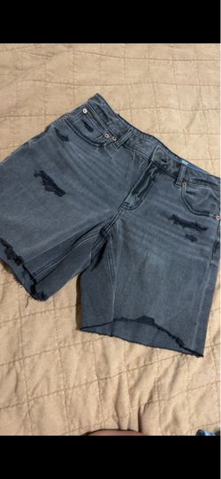 Gray Distressed Denim Cutoff Shorts