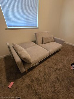 Corduroy Futon / Split-Back Convertible Sleeper Sofa