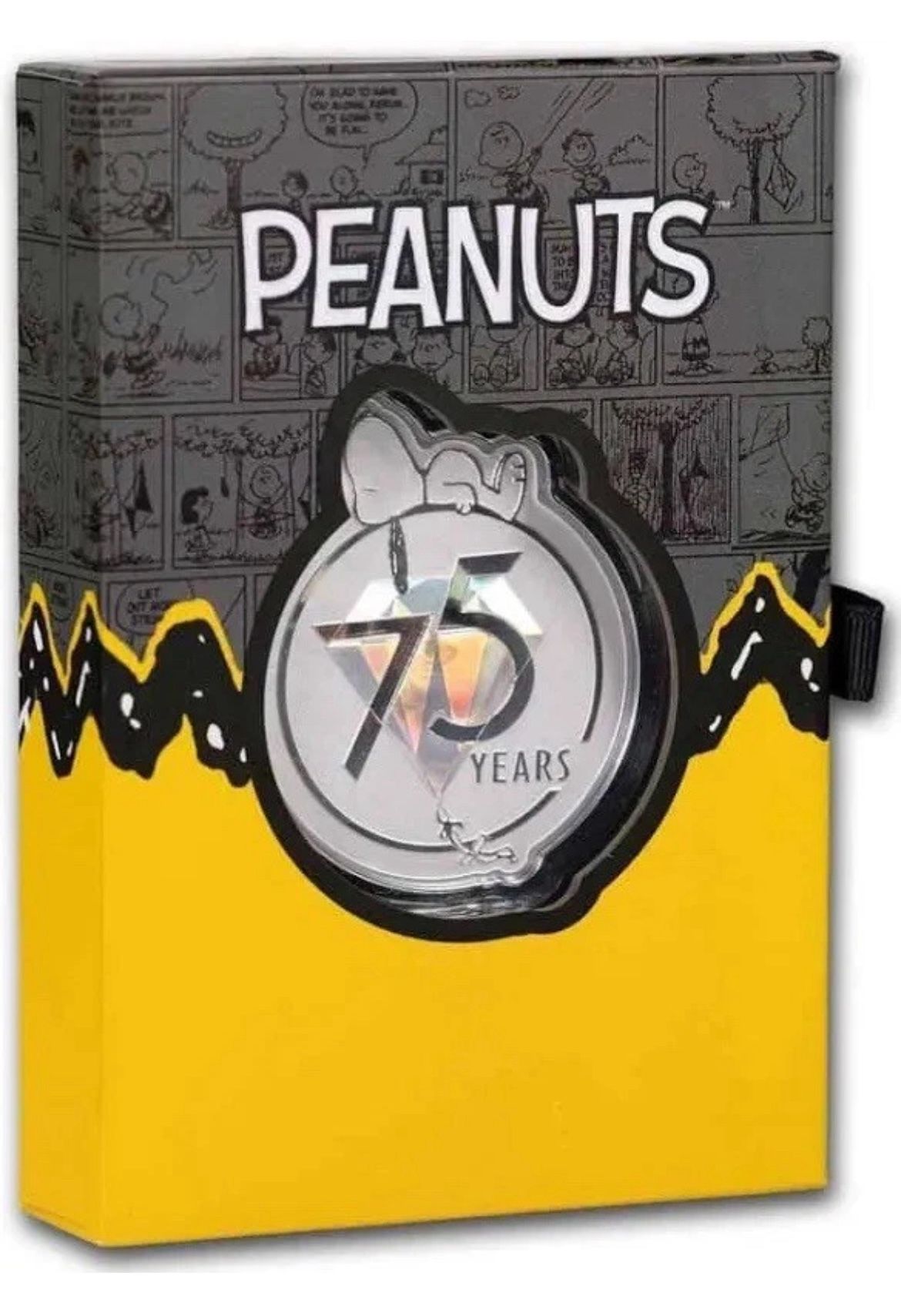 2025 Peanuts 75th Diamond Anniversary Snoopy Shaped 1 oz Silver
