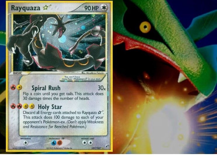 Rare Black Rayquaza Pokemon Card