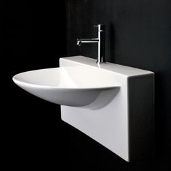 Lacava 4500-00-001 Block White wall sink