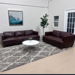 Genuine Leather  sofa & loveseat couch set 🚛 Delivery Available
