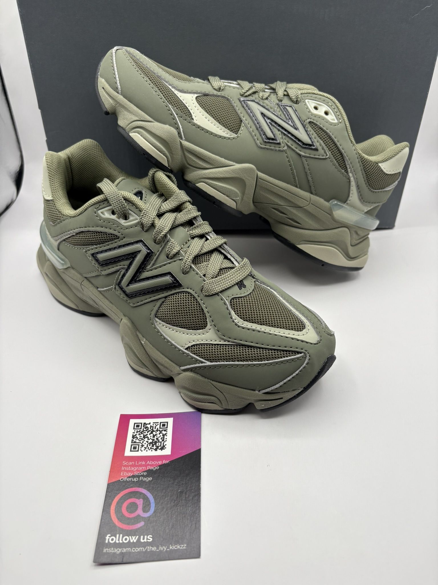 New Balance 9060 Sneakers GC9060GD Olive Green Size 4Y / Fits Women's 5.5 New!