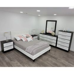 5-Piece Bedroom Set with Bed, Dressers & Nightstands