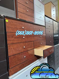 Cherry eight drawer dresser with rails cajonera Comoda mueble chest