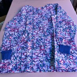 Lot Of 13 Pieces Women’s Scrubs Size Large Long Sleeve Jackets 