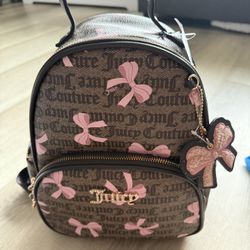 Juicy Pink and Brown Bow Backpack 