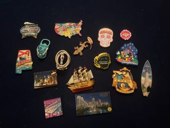 16 souvenir magnets California Vegas Mississippi Alabama route 66 disneyland florida