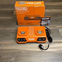 RIDGID 18V Dual Port Simultaneous Rapid Charger
