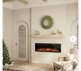 60" Wall Mounted Freestanding Electric Fireplace