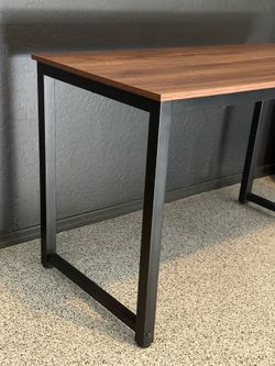 Modern Desk. Black Metal Legs. 48x24 inches