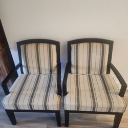 2 BEAUTIFUL LINEN UPHOLSTERED CHAIRS