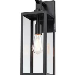 Pia Ricco 1-Light Black Exterior Waterproof Wall Sconce Outdoor Light Fixture
