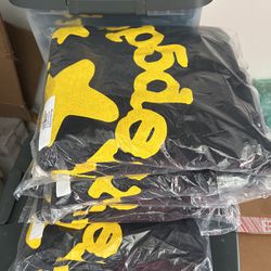 Sp5der Black and Yellow Hoodies