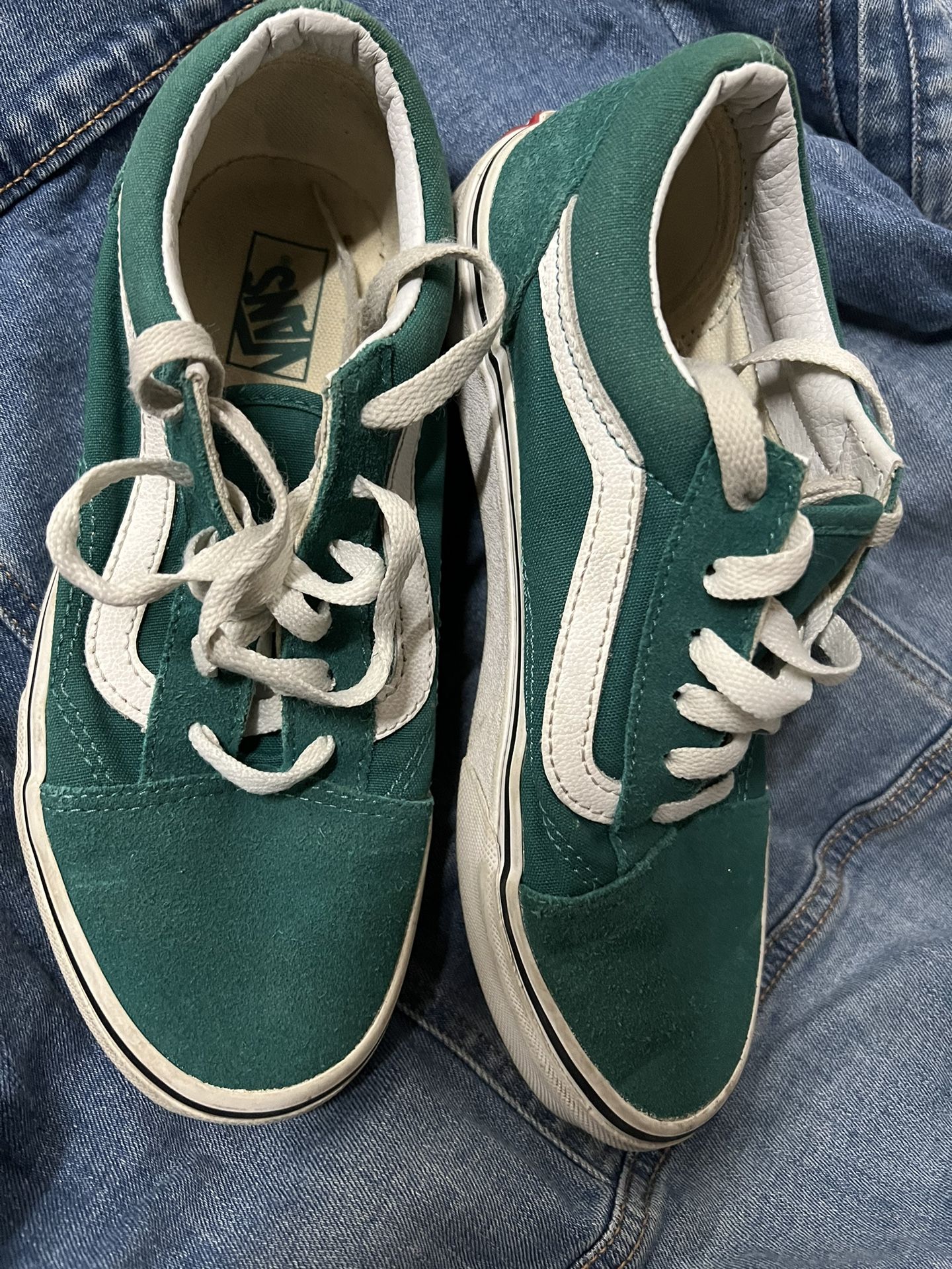 Vans Green With White Suede 