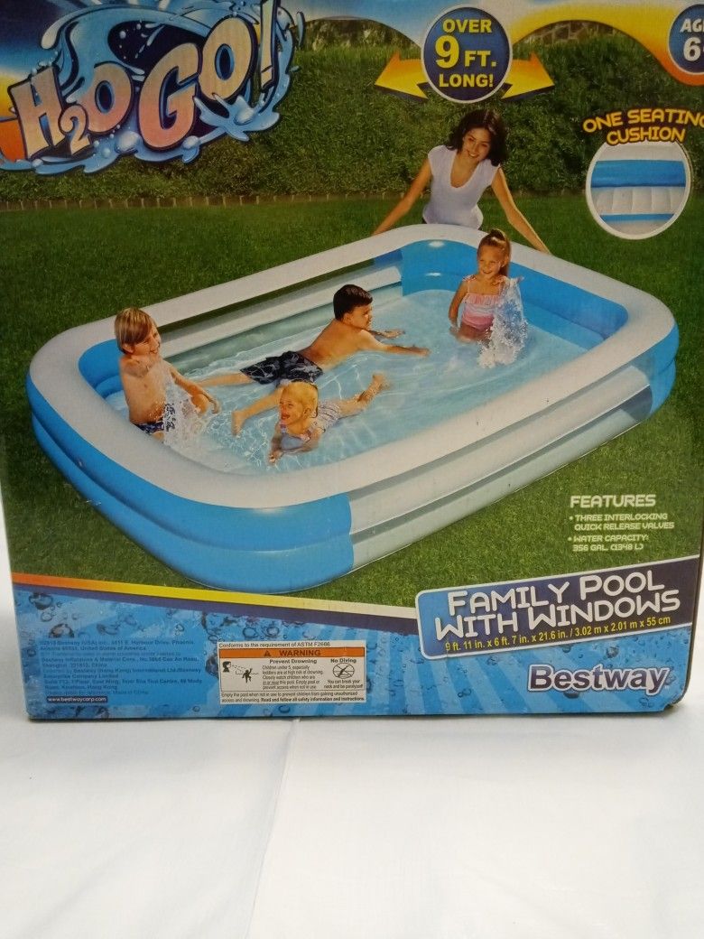 Inflatable Swimming Pool With Bench Seat Big Family Pool 11