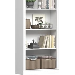 6 Shelf Bookcase White Tall Bookshelf 