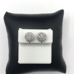 925 Sterling Silver 0.90CT MOISSANITE Screw Back Stud Unisex Earrings 