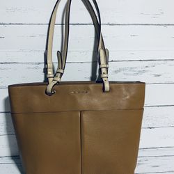 Michael kors purse tote shoulder brown leather bag