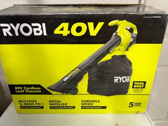 RYOBI 40V VacAttack Leaf Vacuum Motor & Bag (RY40405BTL) - New /parts only