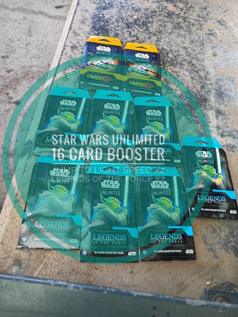 Star Wars Unlimited 16 Card Booster Packs Legends Of The Force X7 Jump To Light speed X2