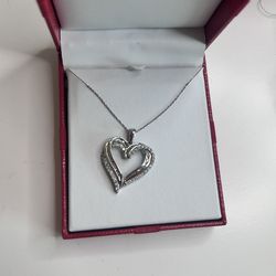 Diamond Heart Pendant 18" Necklace (1/2 ct. t.w.) in 10k White gold