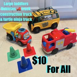 $10 For All bundle of Fisher price 🚒 fire truck,toddlers construction truck etc
