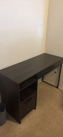 Dark Brown Wood Finish Desk