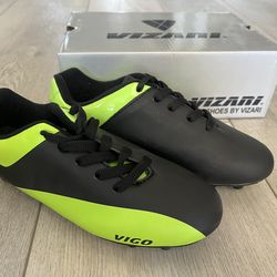 NEW Youth/Junior Soccer Cleats Black & Neon Green Size 2.5
