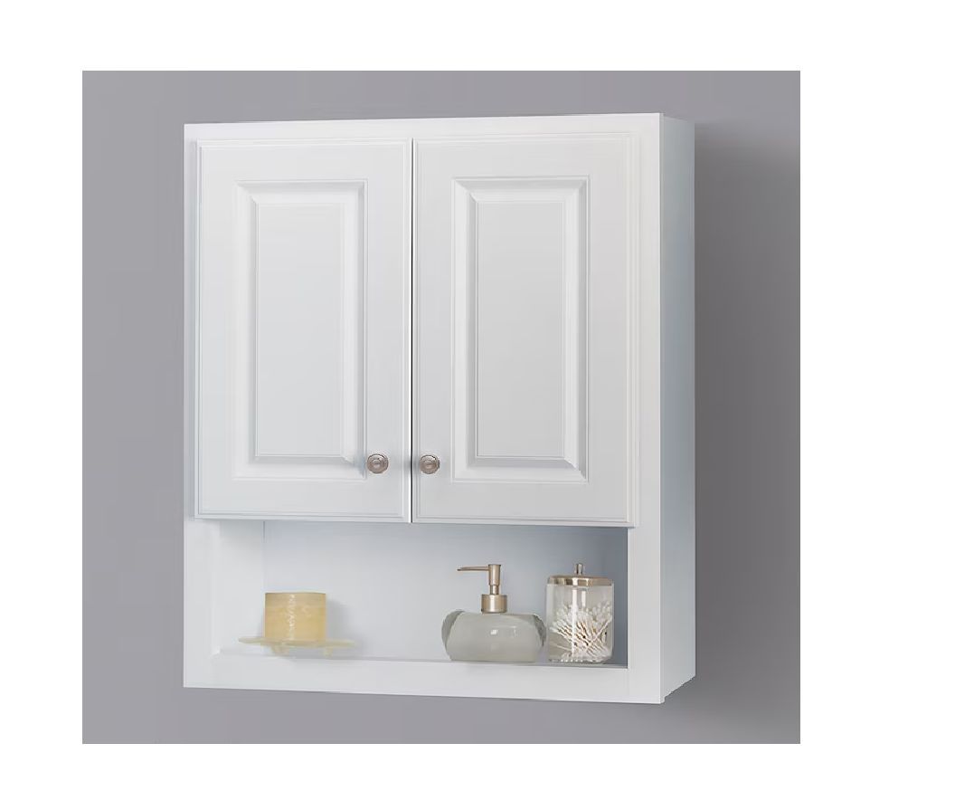 NEW! PROJECT SOURCE White Finished 2 Door Cabinet