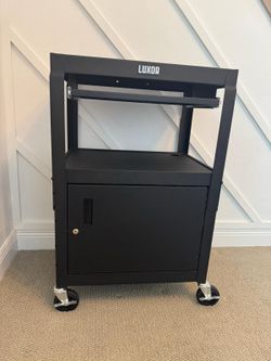 Luxor Rolling AV / Utility Cart with Locking Cabinet – Excellent Condition