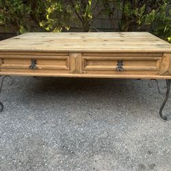 Beautiful Rustic Pine Wood Coffee Table