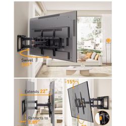 Perlegear UL-certified full motion TV wall mount for 42-90-inch TVs up to 150 pounds, pre-assembled TV stand with tilt without tools $ 70