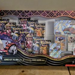 Pokémon Paldean Fates Great Tusk & Iron Treads Premium Collection Box Prismatic Evolutions Destined Rivals Mega Evolution Phantasmal Flames Scarlet & 