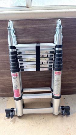Telescoping Aluminum Folding Ladder with Wheels