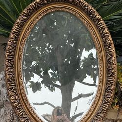 Gold Oval Mirror 