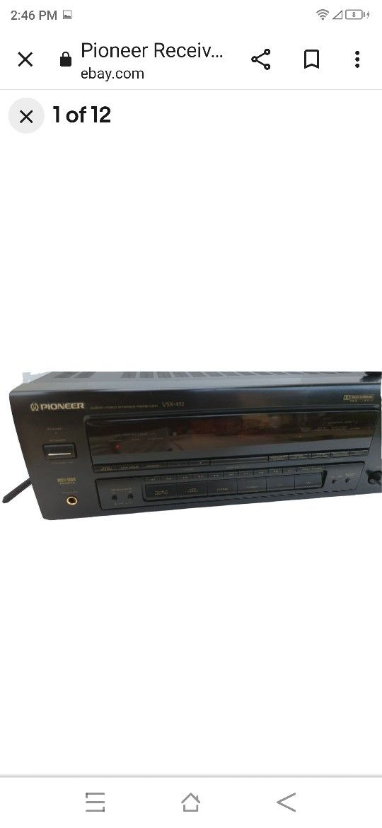PIONEER AUDIO/ VIDEO STEREO RECEIVER VSX-452