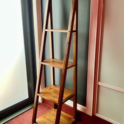 Pier 1 Tiered Solid Wood Bookshelf with Brass Detailing - 4 Shelves