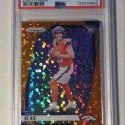 2024 Panini Prizm Rookies Bo Nix #309 (RC) Orange Disco Prizm PSA 10 Broncos OBO