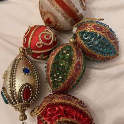 6 Vintage Handmade Ornaments 