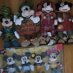 Disney Minnie & Mickey  Mouse plush doll lot 