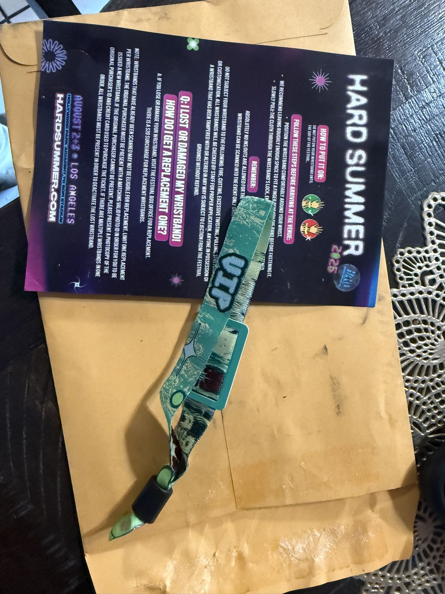 Hard Summer SATURDAY VIP Wristband